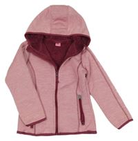 Světlerůžová pletená propínací zateplená mikina s kapucí Kiki&Koko