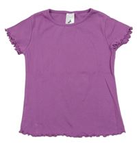 Purpurové tričko s ozdobným lemem C&A