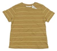 Nové - Béžovo-žluté pruhované tričko H&M