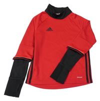 Červeno-černé funkční sportovní triko Adidas