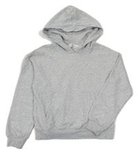 Šedá melírovaná mikina s klokankou a kapucí H&M