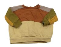 Hnědo-béžovo-fialovo-khaki-medová oversize mikina Next