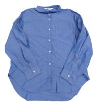 Modrá melírovaná propínací halenková tunika H&M
