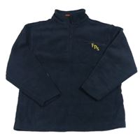 Tmavomodrá fleecová mikina s písmenky