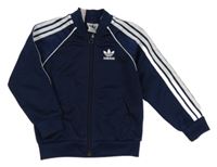 Tmavomodro-bílá propínací sportovní mikina Adidas