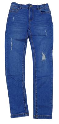 Modré skinny teplákové rifle s prošoupáním Denim Co.