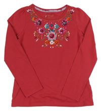 Červené triko s korálky a flitry Monsoon