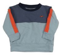 Modro-tmavomodro-červená mikina s autem Next