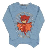 Světlemodré melírované triko s PJ MASKS 