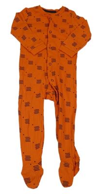 Tmavooranžový vzorovaný žebrovaný overal lupilu