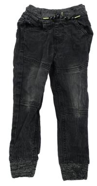 Černé cuff teplákové rifle s úpletovým pasem INFINITY KIDS