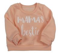 Broskvová teplá mikina s nápisy 