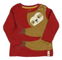 Červené triko s lenochodem Kuniboo