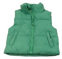 Zelená prošívaná šusťáková zateplená vesta KIDS