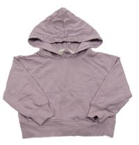 Starofialová crop mikina s kapsou a kapucí H&M