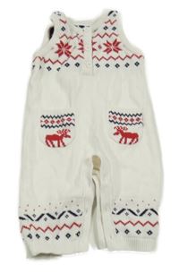 Bílé pletené laclové kalhoty s vločkami a vzorem Mothercare