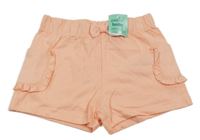 Nové - světleoranžové cargo kraťasy s volánky so cute