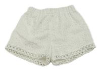 Bílé kraťasy s madeirou SHEIN