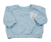 Světlemodrá oversize mikina se srdíčkem a nápisem PRIMARK