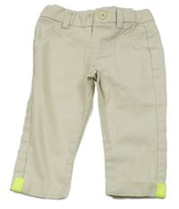 Smetanové žebrované chino plátěné kalhoty grain de blé