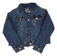 Modrá tepláková riflová crop bunda Denim Co.