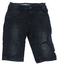 Černé riflové skinny kraťasy s prošoupáním Denim Co.
