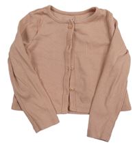 Starorůžové žebrované propínací triko H&M