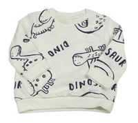 Bílá mikina s dinosaury F&F