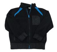 Černá fleecová propínací mikina s kapsou zn. M&S