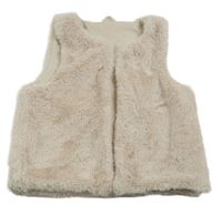 Béžová kožešinová podšitá vesta