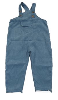 Tmavomodré žebrované laclové kalhoty s kapsou zn. Shein