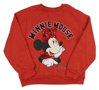 Červená mikina s Minnie s překlápěcími flitry George