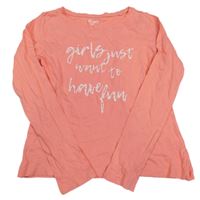 Korálové triko s nápisem Alive