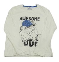 Smetanové triko s buldokem Pepperts