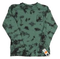 Khaki-černé batikované triko s nápisem Dunnes