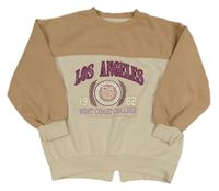 Béžovo-hnědá mikina s potiskem a nápisem Primark