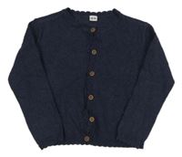 Tmavomodrý melírovaný propínací svetr Zeeman