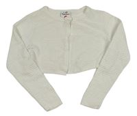 Bílé žebrované svetrové bolerko Topolino