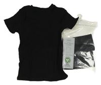 Nové - 3x černé žebrované tričko Next