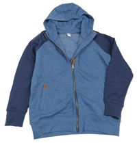 Modro-tmavomodrá melírovaná propínací mikina s kapucí Yigga