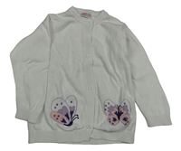 Bílý propínací svetr s motýly