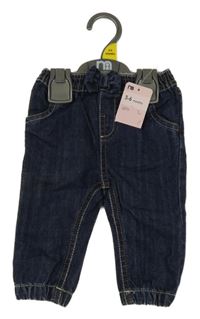 Nové - Tmavomodré cuff rifle s mašlí Mothercare