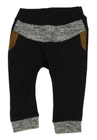 Černo-šedé tepláky