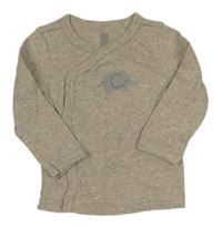 Béžové melírované propínací triko se slonem Carter's