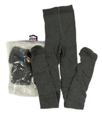 Nové - 2x tmavošedé melírované punčocháče George