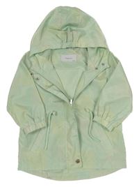 Světlezelená šusťáková jarní parka s listy a kapucí Reserved