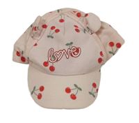 Růžová kšiltovka s třešněmi a nápisem Dopodopo