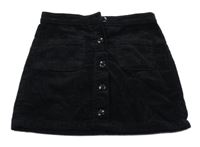 Černá manšestrová propínací sukně Next