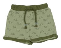 Zelené teplákové kraťasy se sluníčky