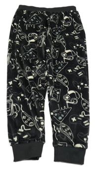 Antracitové plyšové pyžamové kalhoty s ovladači F&F